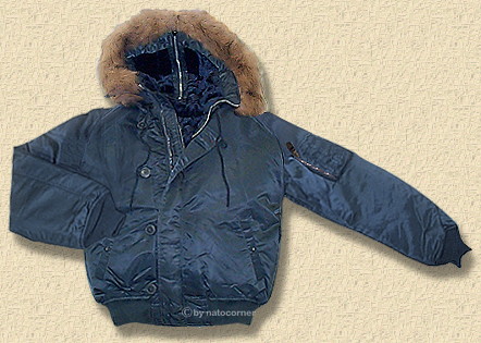 our N2B arctic jacket , flying.... providing superior warmth
