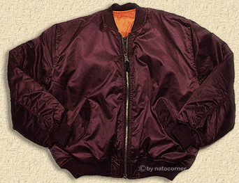 the MA-1 jacket in attractive ruby - no china product-
