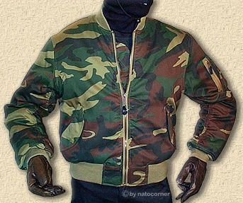 the classic MA-1 jacket in woodland camouflage, excellent quality by natocorner.de